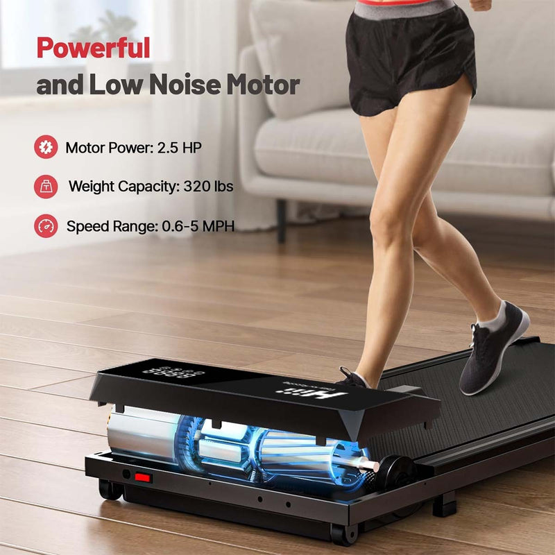 Under Desk Walking Mat Treadmill, Small Portable Office And Home Treadmill, Quiet And Lightweight Flatbed Treadmill With Remote Control